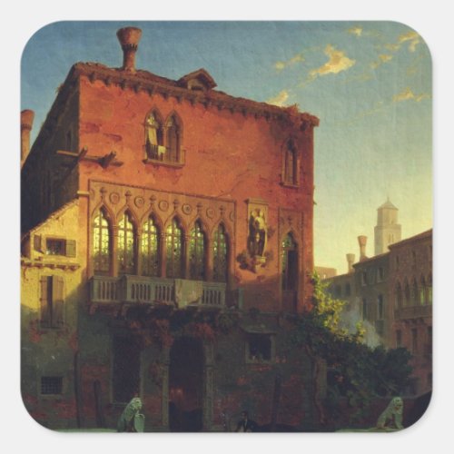 The House of Othello the Moore in Venice 1856 Square Sticker