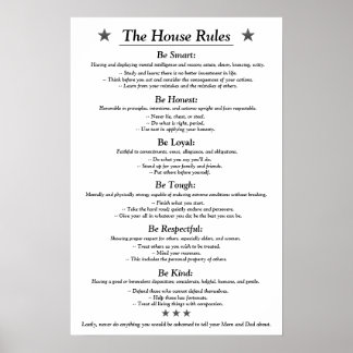 The House Rules v3white Poster