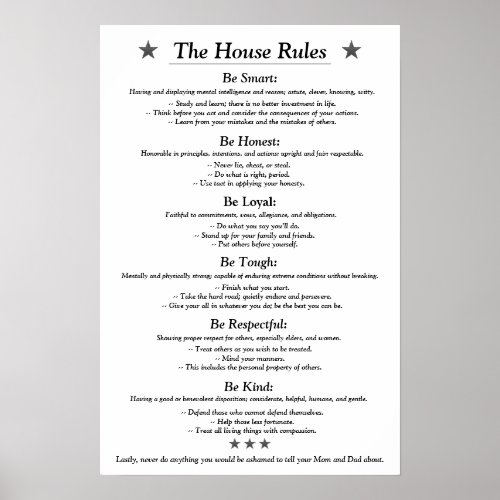 The House Rules v3white Poster