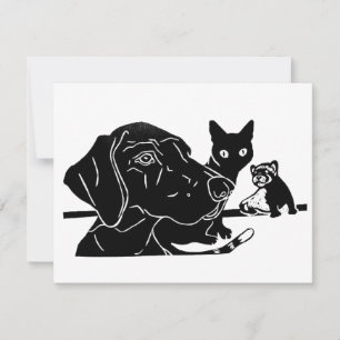 The Household Council Linocut RSVP Card