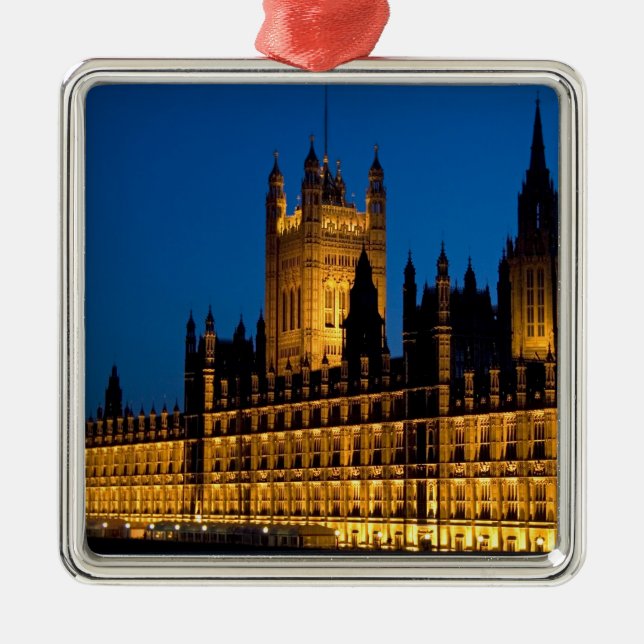 The Houses of Parliament at night in the city of Metal Ornament (Front)