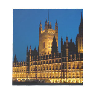 The Houses of Parliament at night in the city of Notepad
