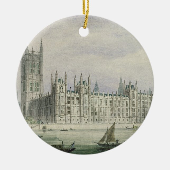 The Houses of Parliament (graphite, pen & ink & w/ Ceramic Ornament (Front)