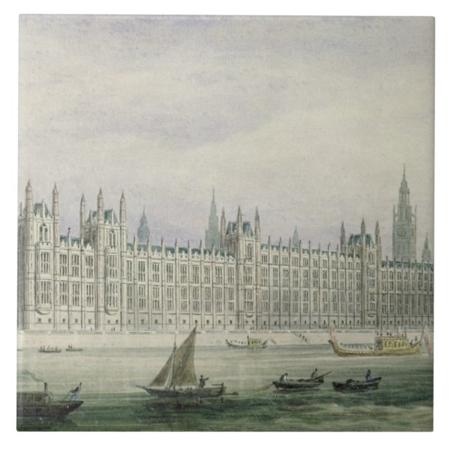 The Houses of Parliament (graphite, pen & ink & w/ Tile (Front)