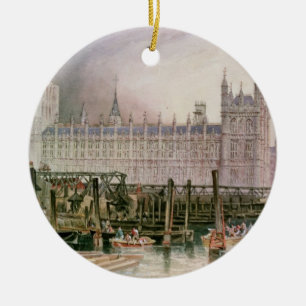 The Houses of Parliament in Course of Erection Ceramic Ornament