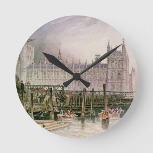 The Houses of Parliament in Course of Erection Round Clock