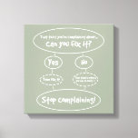 The &#39;how To Stop Complaining&#39; Diagram Canvas Print at Zazzle