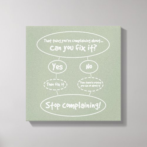 The How To Stop Complaining Diagram Canvas Print