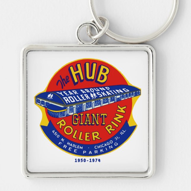 The Hub Roller Rink Chicago / Norridge Illinois Keychain (Front)
