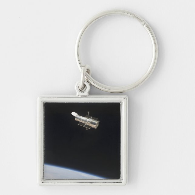 The Hubble Space Telescope in orbit above Earth 2 Keychain (Front)