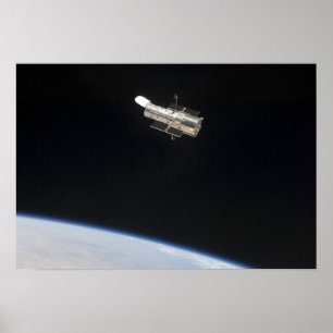 The Hubble Space Telescope in orbit above Earth 2 Poster