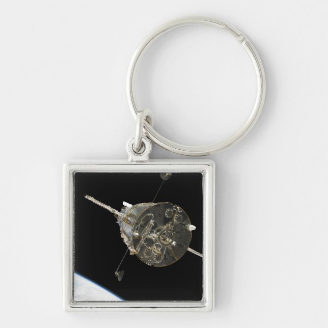The Hubble Space Telescope in orbit above Earth Keychain (Front)