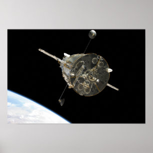 The Hubble Space Telescope in orbit above Earth Poster