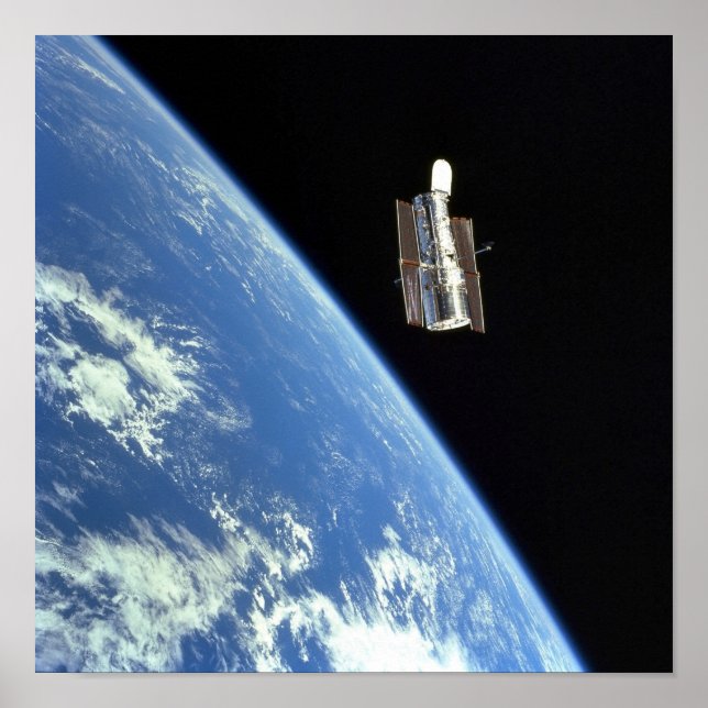 The Hubble Space Telescope with a blue earth Poster (Front)