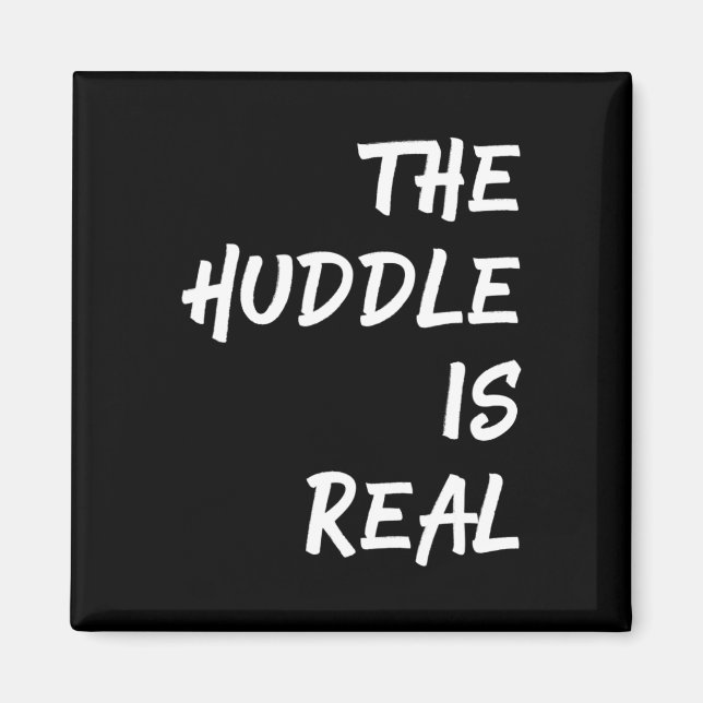 The Huddle is Real Fun Football  for Fall Magnet (Front)