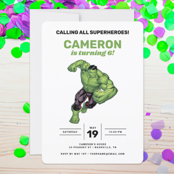 The Hulk Birthday Invitation by avengersclassics at Zazzle