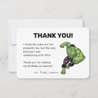 The Hulk Birthday Thank You