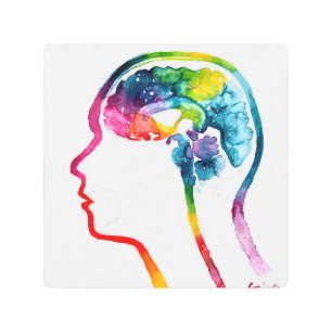 The human brain metal print