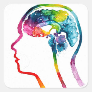 The human brain square sticker