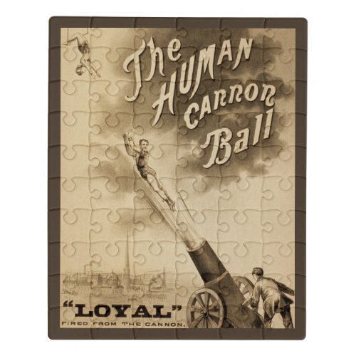 The Human Cannon Ball Vintage Circus Poster Jigsaw Puzzle
