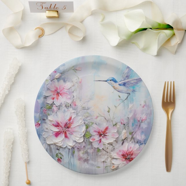 The Hummingbird Design Series 11 Paper Plates (Wedding)