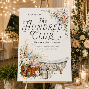 The Hundred Club Vintage 100th Birthday Welcome Foam Board