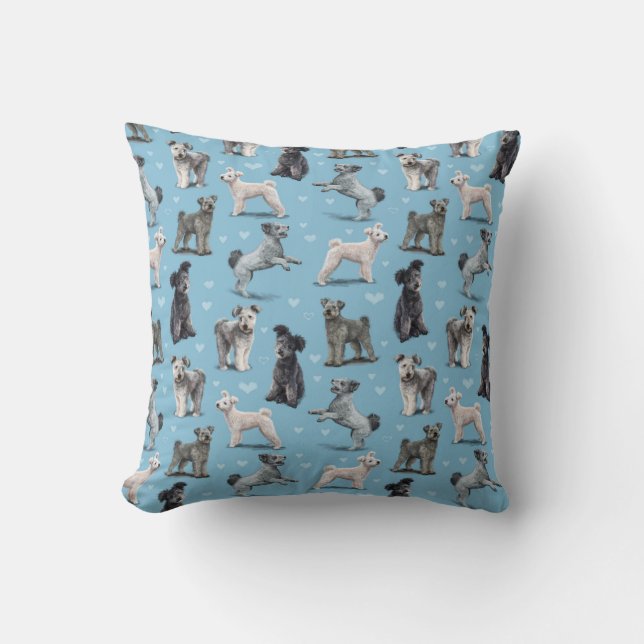 The Hungarian Pumi Dog Throw Pillow (Front)