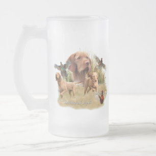 The Hungarian Wirehaired Vizsla  Frosted Glass Beer Mug