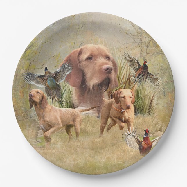The Hungarian Wirehaired Vizsla  Paper Plates (Front)