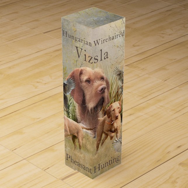 The Hungarian Wirehaired Vizsla  Wine Box (Front)