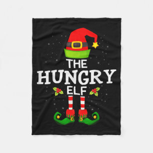 The Hungry Elf Christmas Family Matching Pajama  Fleece Blanket
