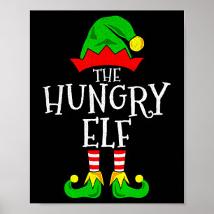 The Hungry Elf Funny Family Matching Christmas Poster