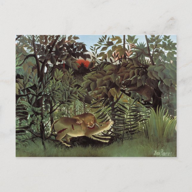 The Hungry Lion - Henri Rousseau Postcard (Front)