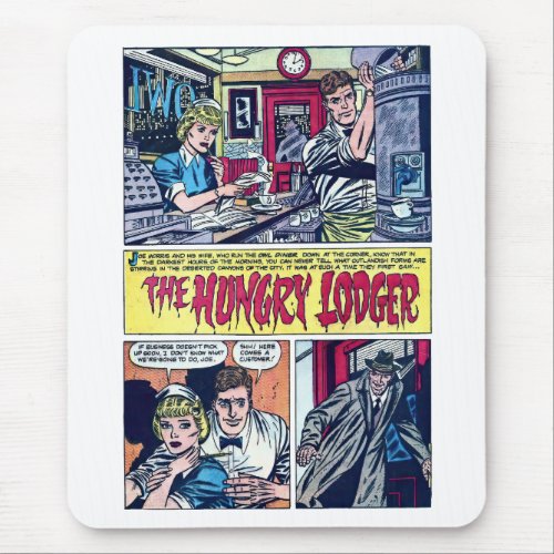 The Hungry Lodger Vintage 1950s Horror Comics Mouse Pad