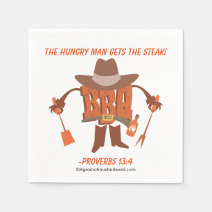 The hungry man gets the steak Proverbs 13:4 Paper Napkins