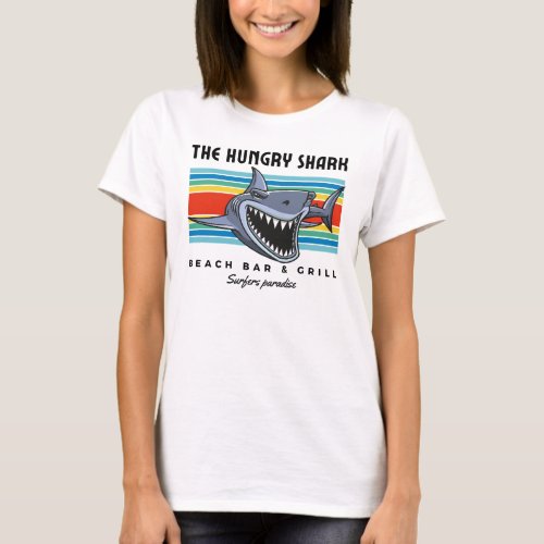 The Hungry Shark Beach Bar  Grill T_Shirt