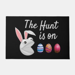 The hunt is on Easter Bunny Egg Hunt Doormat