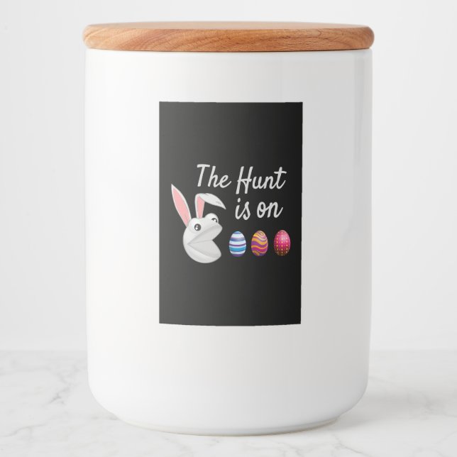 The hunt is on Easter Bunny Egg Hunt Food Label (Front)