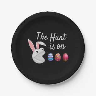 The hunt is on Easter Bunny Egg Hunt Paper Plates