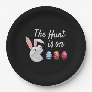 The hunt is on Easter Bunny Egg Hunt Paper Plates