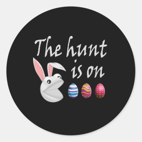 The hunt is on Easter Rabbit Egg Hunt Classic Round Sticker