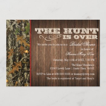 The Hunt Is Over Bridal Shower Invitation by CleanGreenDesigns at Zazzle