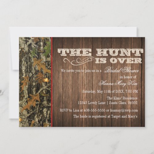 The Hunt Is Over Bridal Shower Invitation