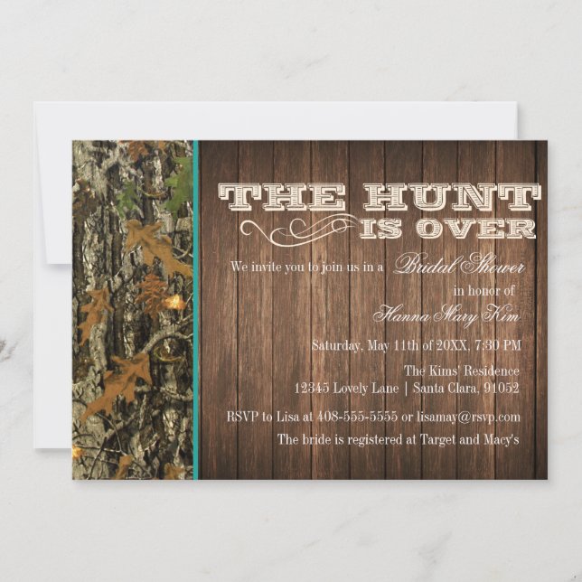 The Hunt Is Over Bridal Shower Invitation (Front)