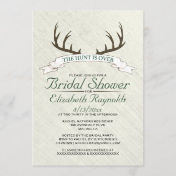 The Hunt Is Over Bridal Shower Invitations by topinvitations at Zazzle