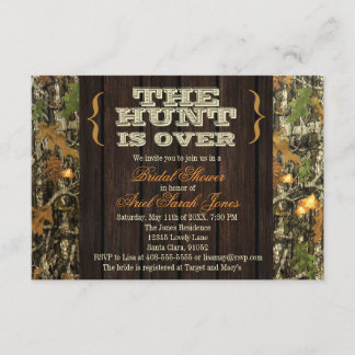 The Hunt Is Over Camo Bridal Shower Invitation
