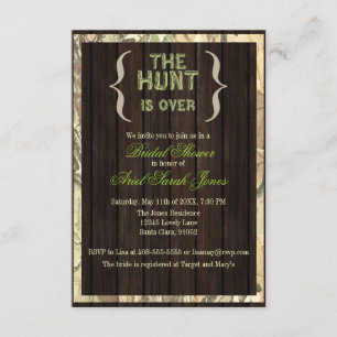 The Hunt Is Over Camo Bridal Shower Invitation