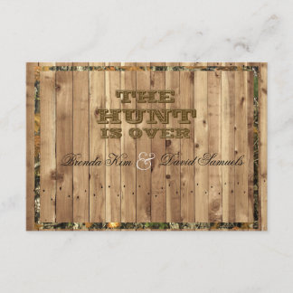 The Hunt Is Over Camo Wedding Invitation