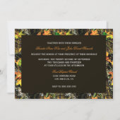 The Hunt Is Over Camo Wood Wedding Invitations (Back)