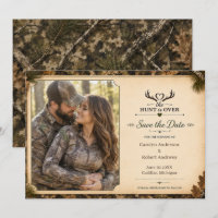 The Hunt Is Over Camouflage Photo Save the Date